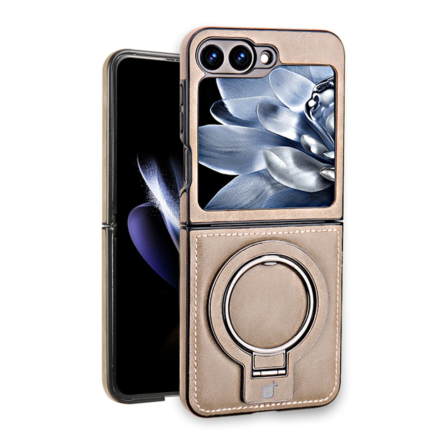 Luxury Leather Magnetic Ring Case