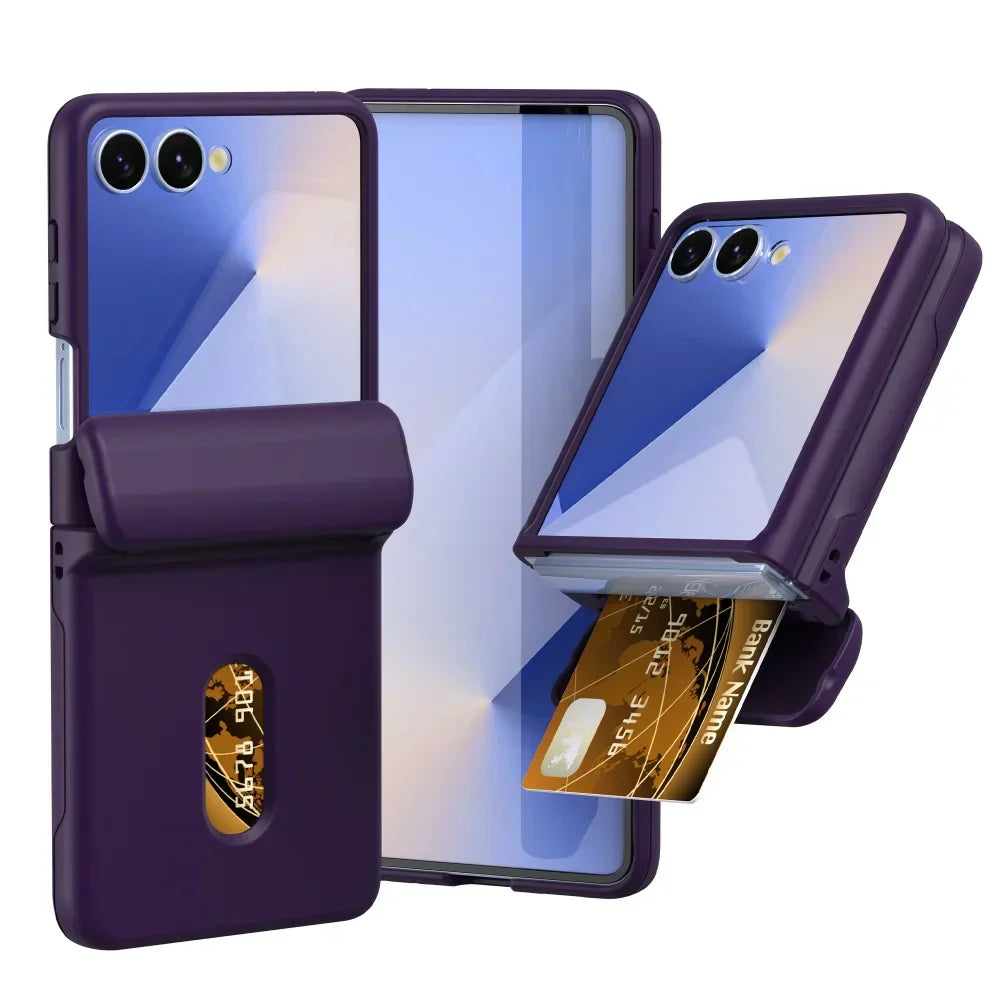 Card Slot Wallet Case with Hinge Shield