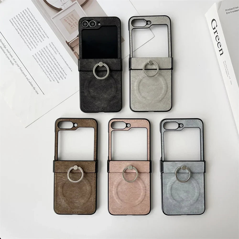 Elegant Leather Ring Stand Case
