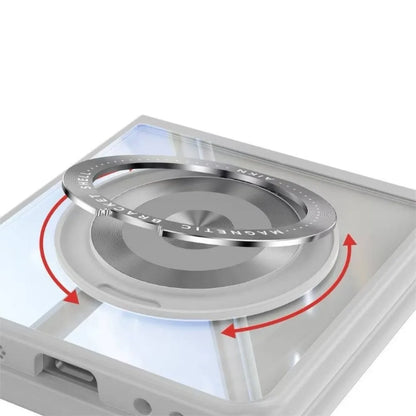 Z Flip 7 Transparent Candy Color Case with Magnetic Rotating Ring & Shockproof Protection