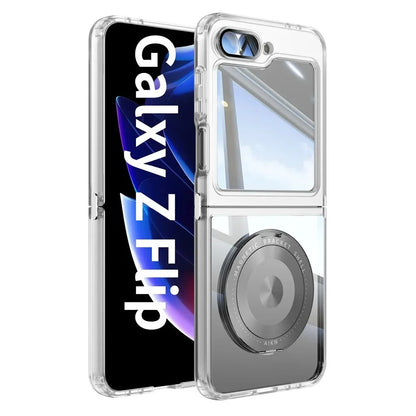 Z Flip 7 Transparent Candy Color Case with Magnetic Rotating Ring & Shockproof Protection