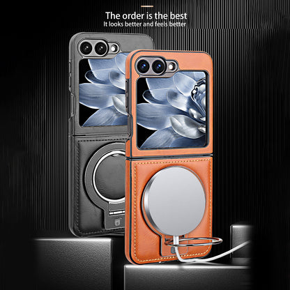 Luxury Leather Magnetic Ring Case